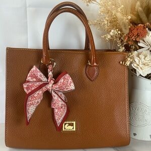 Dooney & Bourke Brown Tan Leather Satchel Hand Shoulder Crossbody‎ Bag